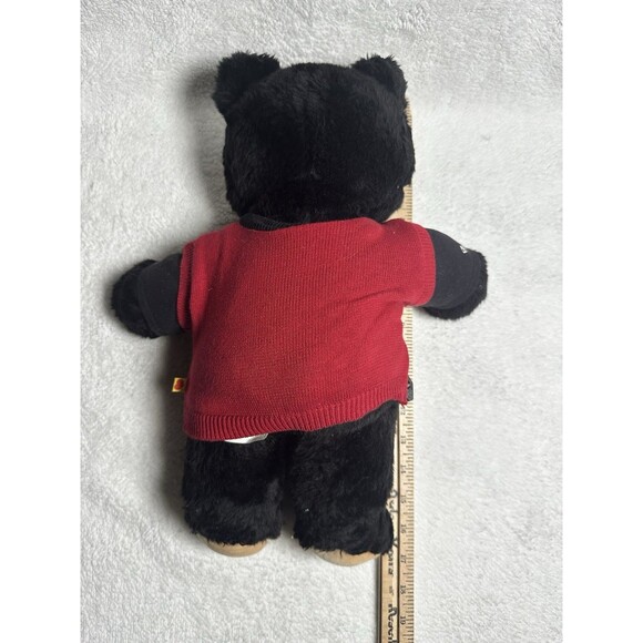 Build-A-Bear Black Teddy Bear in Red golf sweater - Picture 9 of 11